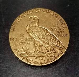 1909-D US $5 GOLD INDIAN
