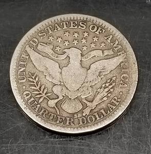 1907-S US BARBER QUARTER