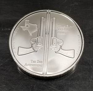 1 TROY OZ .999 FINE SILVER GUNS UP AMERICAN (2 X � OZ CRACKER)