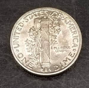 1936 MERCURY DIME AU58