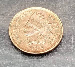 1908 INDIAN HEAD CENT XF DETAILS CORROSION