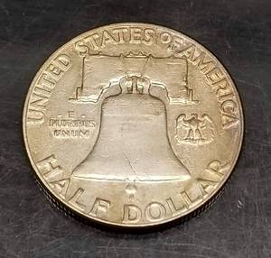 1955 FRANKLIN HALF DOLLAR NICELY TONED