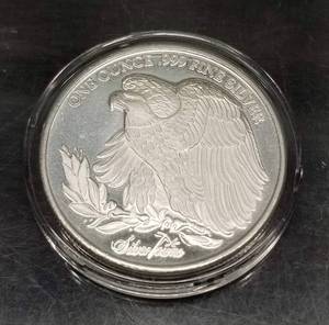 1 TROY OZ .999 FINE SILVER SAINT GAUDENS DESIGN IN AIRTITE
