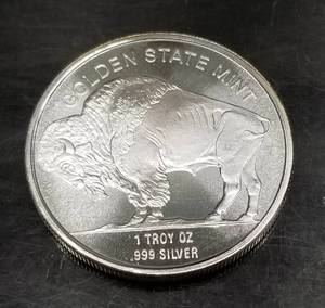 1 TROY OZ .999 FINE SILVER INDIAN BUFFALO DESIGN