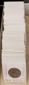 LARGE LOT OF 60 MIXED DATE SILVER WASHINGTON QUARTERS 1940s to 1964