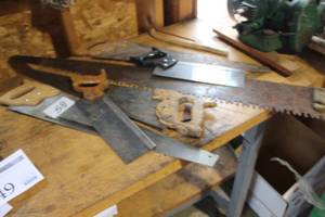 lot 249 image: Lot of (7) Hand Saws - Wood Saws, Tree Saw, Miter Saws