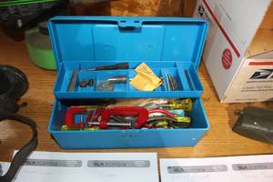 lot 232 image: 11 Tool Box, Misc. Hand Tools