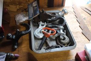 lot 351 image: Misc. Hooks, Hitch Pins, Trailer Parts