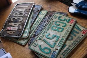 lot 298 image: Lot of (8) Vintage Minnesota and Wisconsin License Plates