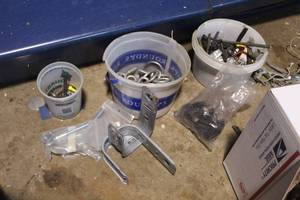 lot 281 image: Hardware - Nuts, Bolts, Anchors (in 3 plastic bins)