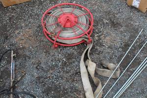 lot 132 image: Fire Hose, Metal Hose Reel