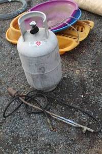 lot 141 image: Propane Torch Set - Tank, Torch Wand and Hose