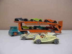 lot 2 image: VINTAGE MATCHBOX KING SIZE K-8 GUY WARRIOR TRANSPORTER W 6 TOOTSIE TOY CARS & 3 LESNEY ENGLAND CARS - NICE SET - SEE PICTURES