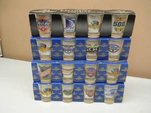lot 21 image: 4 SETS IN BOX - INDIANAPOLIS MOTOR SPEEDWAY COLLECTORS SET SHOT GLASSES - NICE, IN BOX - SEE PICTURES