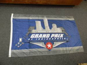 lot 22 image: INNAGURAL GRAND PRIX INDIANAPOLIS 3 By 5 FLAG & COLLECTION OF HATLAPEL PINS - NICE SET - SEE PICTURES
