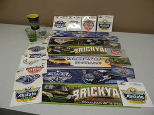 lot 28 image: ALLSTATE 400 AT THE BRICKYARD COLLECTION - MAGNETS, DECALS, SHOT GLASSES, BUMPER STRIPS - GREAT COLLECTION - SEE PICTURES