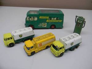 lot 45 image: VINTAGE MATCHBOX KING SIZE #K-5 BP RACING TRANSPORTER - 2 LESNEY BP TANKERS - LESNEY BP GAS PUMP - HUSKY SHELL TANKER - GREAT SET - SEE PICTURES