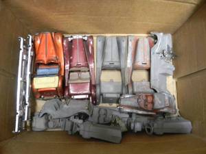 lot 50 image: VINTAGE BOX OF VARIOUS ORIGINAL FRAMES,PARTS HUBLEY & MORE - SEE PICTURES