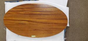 Solid Wood Walnut Elliptic Coffee Table Top (TOP ONLY).  Approximate Dimensions 48 x 25 x 2 - Slight Scratch and Dent, Slight mold growth from sitting in warehouse (can be sandedremoved). NO RESERVE