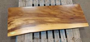 Solid Wood Live Edge Walnut Vanity Top (TOP ONLY).  Approximate Dimensions 60 x 21 x 2.3 - Slight Scratch and Dent, Slight mold growth from sitting in warehouse (can be sandedremoved). NO RESERVE