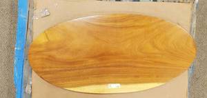 Solid Wood Walnut Elliptic Coffee Table Top (TOP ONLY).  Approximate Dimensions 42 x 20 x 2 - Slight Scratch and Dent, Slight mold growth from sitting in warehouse (can be sandedremoved). NO RESERVE