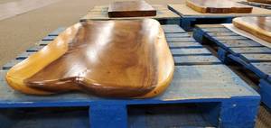 Solid Wood Walnut Coffee Table Top (TOP ONLY)  Approximate Dimensions 48 x 25 x 2 - Slight Scratch and Dent, Slight mold growth from sitting in warehouse (can be sandedremoved) NO RESERVE