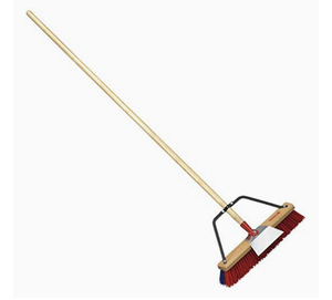 lot 22 image: CORONA Landscape Cleanup Broom 18 Head 3-Bristle Wood Handle