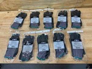 lot 61 image: PIP Lot of 10 Pairs of-  100% Gray Nylon Gloves (size M)