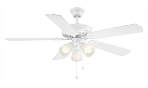 lot 23 image: BROOKHURST 52 in. LED Indoor White Ceiling Fan with Light Kit