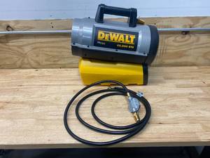 lot 37 image: DEWALT 27,000-68,000 BTU 20.25 in L CordlessHybrid Forced Air Propane Portable Heater