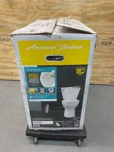 lot 81 image: AMERICAN STANDARD Champion 4 White Elongated Chair Height 2-Piece Toilet 12-in Rough-In Size (ADA Compliant)