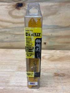 lot 100 image: DEWALT 10-Pack Bi-Metal 6-in 6-TPI Wood Cutting Reciprocating Saw Blade