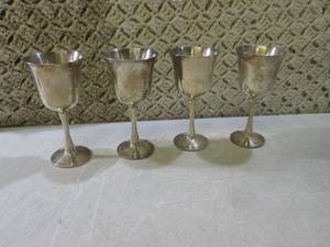 (BSB) 4 Silver Plate Goblets...