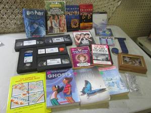 (F-0) Lot of Misc Books VHS Movies ...
