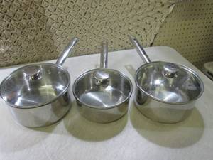(F-0) 3 Wolfgang Puck Kitchen Pans ...