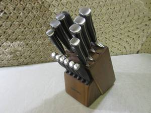 (EC1) Kitchen Knife Set with Block...