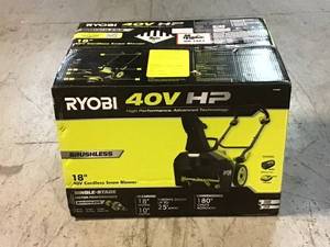 RYOBI 40V HP Brushless 18 in. Single-Stage Cordless Electric Snow Blower with a Battery and Charger Customer Returns See Pictures