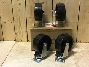 Husky 5 in. Black PP Caster Kit for Ready-to-Assemble Steel Garage Base Cabinets Customer Returns See Pictures