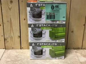 SlipStick StackIts Clear Stackable Furniture Risers 8-Pack Customer Returns See Pictures