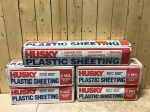 Lot of Assorted HUSKY Clear 2 mil. Plastic Sheeting Customer Returns See Pictures