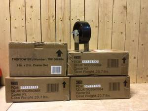 Husky 4 in. Caster Kit for Heavy Duty Welded Steel Garage Base Cabinets Customer Returns See Pictures