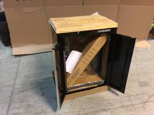 Husky Base Cabinet with wood top see pictures