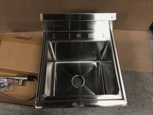 Trinity 21.5 in. W x 24 in. D x 49.3 in. H Stainless Steel Utility Sink
