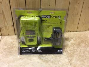 lot 33 image: ONE 18V HIGH PERFORMANCE Lithium-Ion 4.0 Ah Battery and Charger Starter Kit by RYOBI Customer Returns See Pictures