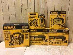 lot 53 image: Lot of Assorted Dewalt Portable Power Stations and small Dewalt Accessories Customer Returns  See Pictures
