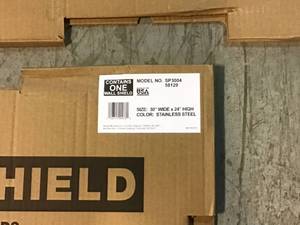 lot 67 image: Lot of 3 Assorted Wall Shields for Kitchen Range Hoods Customer Returns SeePictures
