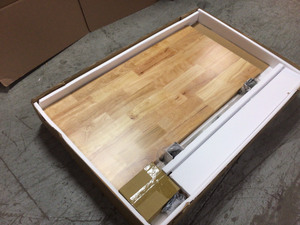 lot 110 image: 46 in. Adjustable Height Work Table in White by Husky Customer Returns See Pictures