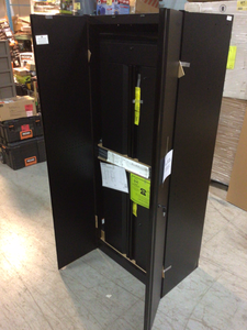 lot 111 image: 4-Piece Regular Duty Welded Steel Garage Storage System in Black (78 in. W x 75 in. H x 19 in. D) by Husky Customer Returns See Pictures