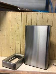 18 Gal. Rectangular Open Top Commercial Grade Stainless Steel Trash Can and Recycle Bin with Dual-Deodorizer Customer Returns See Pictures