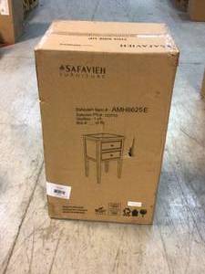 SAFAVIEH Toby White Storage End Table Customer Returns See Pictures